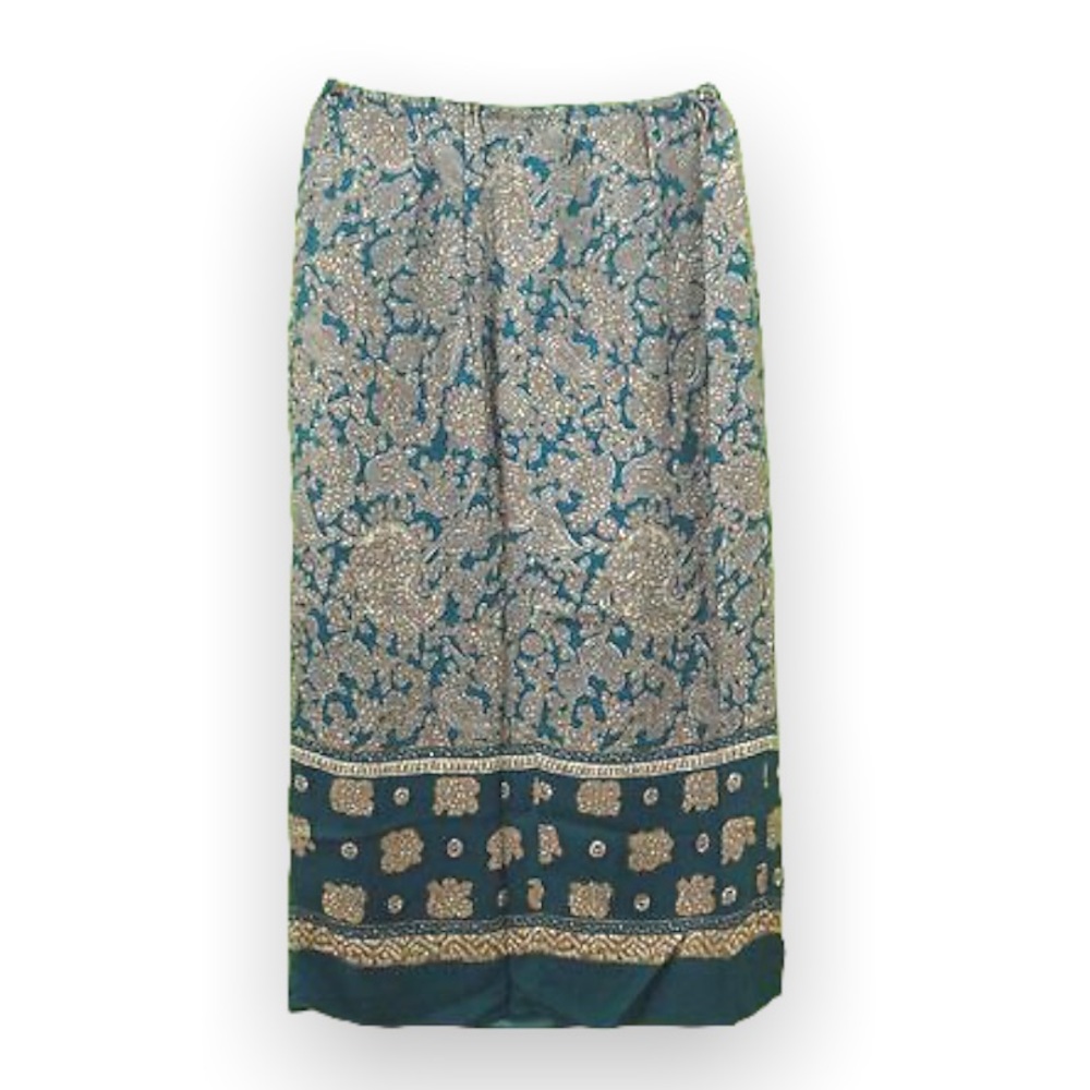 Norton Mcnaughton Vintage Forest Green & Gold Woman’s Sarong & Vest Suit Set - Picture 4 of 16